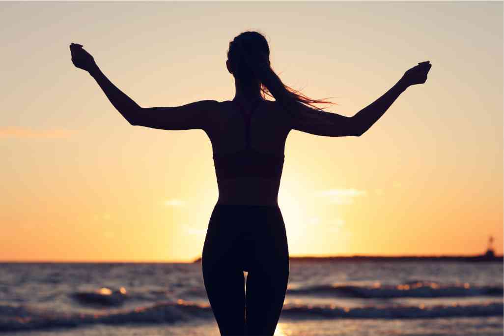 Woman exercising outside