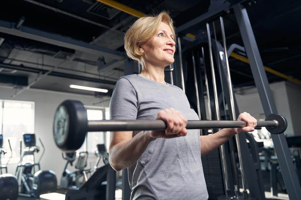 Woman with barbell